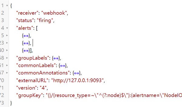 alertmanager发出的报警webhook格式记录