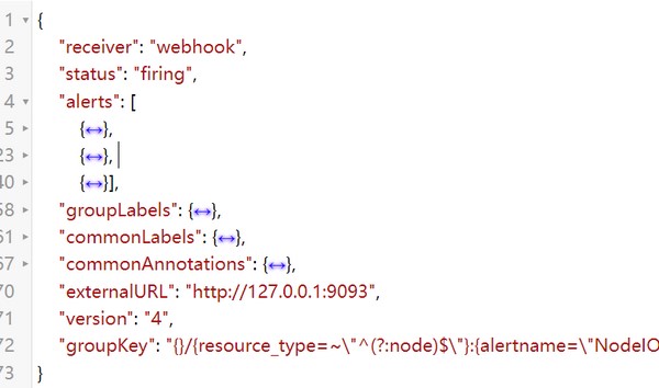 alertmanager发出的报警webhook格式记录